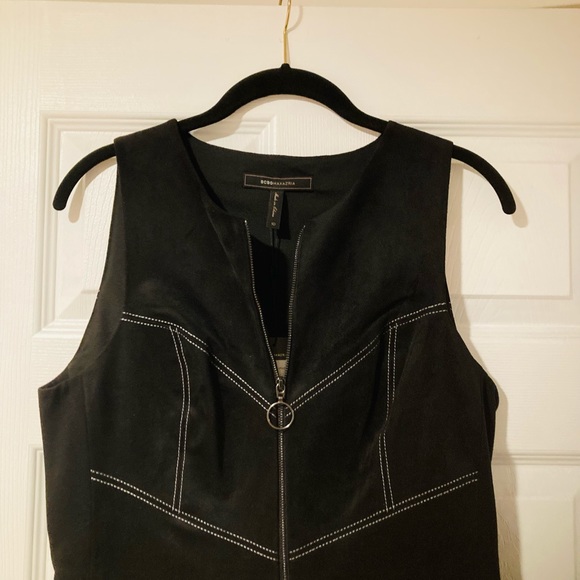 Black suede BCBG Maxazria dress - Picture 2 of 8